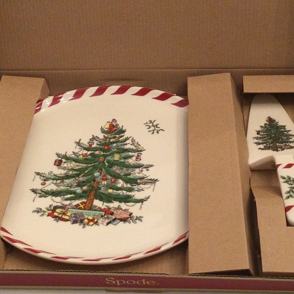 NIB Spode “peppermint” cake plate and server - Picture 2 of 7